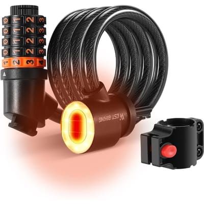 Fiets Veiligheidsslot Fiets Motorfiets Anti-Diefstal Elasticiteitssloten 5 Cijfers Combinatie Wachtwoord Weg zwart