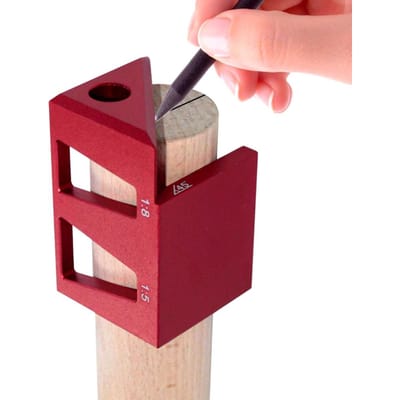 Règle de mesure pour le travail du bois Équerre à rapporteur d'angle multiple 3D en alliage d'aluminium Dessin à 45/90 degrés rouge