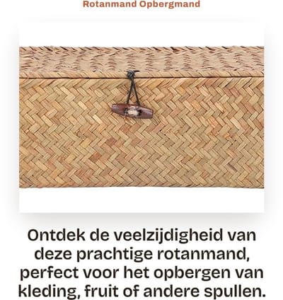 Dailygoods- Opbergmand Grote Capaciteit - Zeegras Opbergdoos met Deksel - Handgeweven Mand - Stofdicht Ontwerp - Geschikt voor Kleding en Accessoires