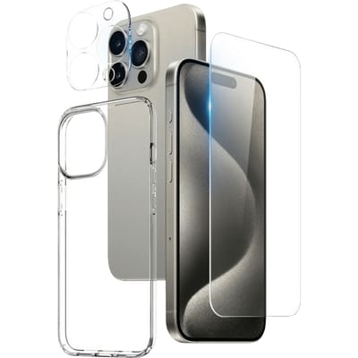 Northjo Apple iPhone 15 Pro Max All-in-One Protection Pack Transparant