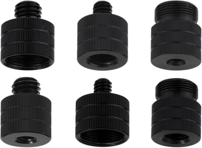 Microfoonstandaard Adapter Set van 6 Stuks, Aluminium Bevestiging voor Camera's en Statief, Geschikt voor Diverse Microfoons en Apparatuur