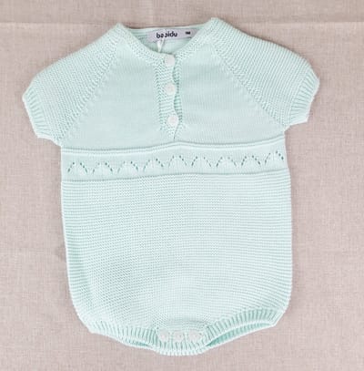 Babidu Gebreid Baby Jongens Romper Pakje | 32374 | Green/zachtgroen | 1 maand | maat 56