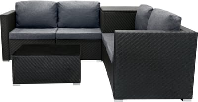 Rotan modulaire 6-delige set - zwart - 250l opbergbox