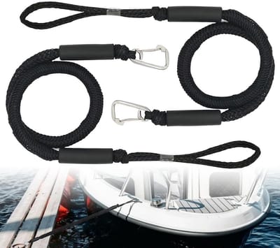 Dailygoods- Dock Line - Bungee Bootaanmeertouw 10 cm - 2 Stuks - Hoge Draagkracht 454 kg - UV-bestendig - Elastisch en Robuust - Aanleglijn