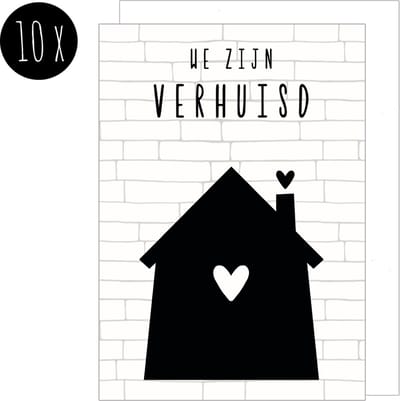 10x Verhuiskaarten / Adreswijziging / Verhuisbericht | A6 | met witte enveloppen