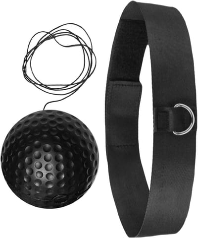 Boksbal Trainingsset - Reactiebal Hoofdband - Coördinatie Verbeteren - Nylon PU Materiaal - Compact Formaat - Zwart