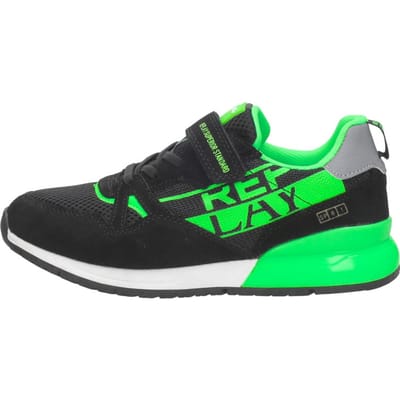 Replay Shoot Jr11 Sneakers Jongens - Leren Sneaker - Zwart - Maat 31