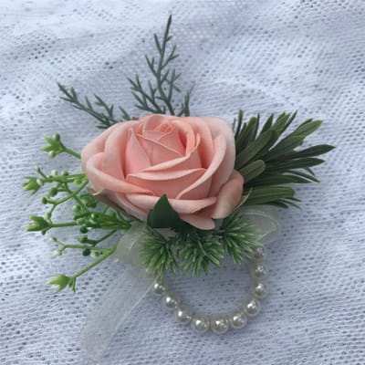 Bracelet Fleur de Poignet Style Coréen Demoiselle d'Honneur Mariée Fleurs de Poignet Roses Artificielles Faux Perles Bracelets Fournitures de Mariage