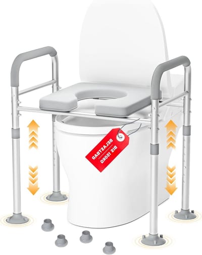Toiletbrilverhoger - Opstahulp WC - Veilig Zitten - In Hoogte Verstelbaar - Tot 150 kg - Zilverwit