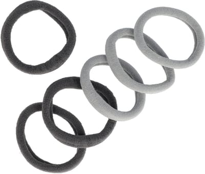 Haarsoires Haarelastieken Basic 4cm - Endless - Grijs - Set van 6 - Eenvoudige Haar Elastieken voor Dagelijks Gebruik