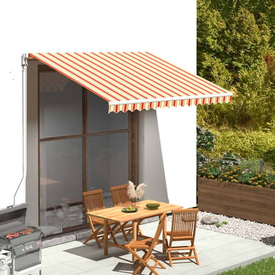 vidaXL - Vervangingsdoek - voor - luifel - 350x250 - cm - polyester - geel - en - oranje