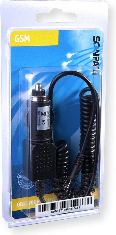Scanpart Nokia auto oplader voor sigarettenaansteker - Geschikt voor Nokia 3110 6233 6300 C2-02 N800 - 0.5A - Inclusief LED indicator - DC-4 - Zwart - Alternatief