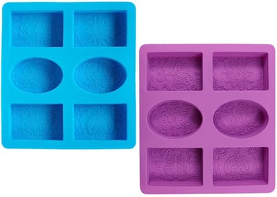 Dailygoods - Verpakking met 2 Siliconen Bakvormen - Multifunctionele Mallen voor Zeep en Cake