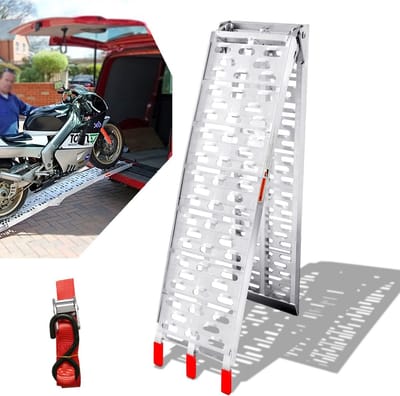 Inklapbare Aluminium Oprijplaat - Antislip Laadrail voor Motorfiets, Aanhanger en Grasmaaier 340 kg