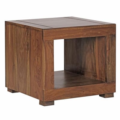 Salontafel massief hout 50 cm breed donkerbruin landelijke stijl