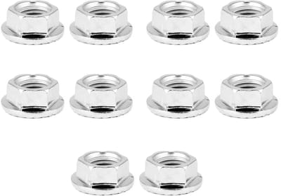 Flensmoeren - Zeskant moeren - Bevestigen machineonderdelen - Hoge sterkte corrosiebestendig - 10 stuks M10 - Metaalkleur