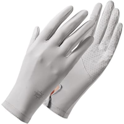 IJszijde Zonbeschermingshandschoenen voor Dames Zomer Buiten UV-bescherming Ademend Touchscreen Anti-slip Tramsport en Fietshandschoenen One size white