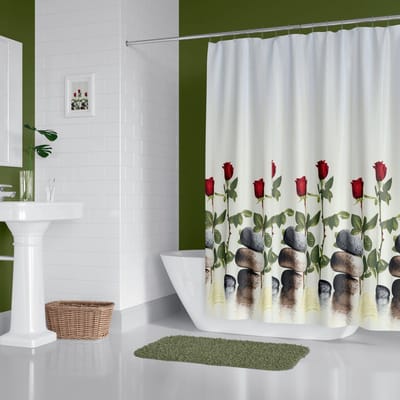Casabueno - Douchegordijnen 120x200 cm Floral - Badkamer Gordijn - Shower Curtain - Waterdicht - Sneldrogend - Anti Schimmel -Wasbaar - DuurzaamDuurzaam- Bloem