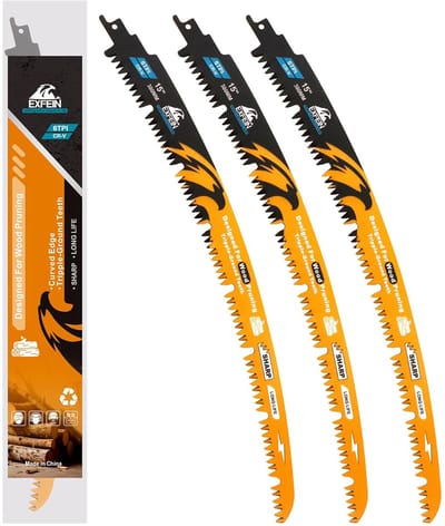Dailygoods- Reciprozaagbladen 380 mm - 6TPI - Snoeien - Hout snijden - 3-pack - Agressief tandprofiel - Zaagblad