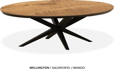 Maxfurn - Ovale salontafel | Zeer krasvast met verjongde rand| Kleur: Mango