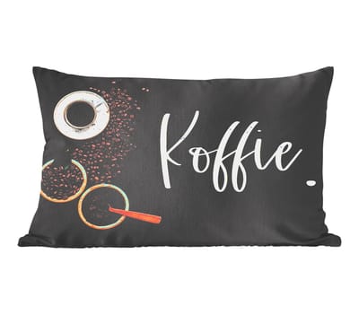 Sierkussens - Kussentjes Woonkamer - 60x40 cm - Spreuken - Koffie - Quotes