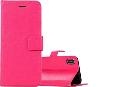 LuxeBass Hoesje geschikt voor iPhone X / XS - Bookcase Roze - portemonnee hoesje gsm hoesje - telefoonhoes - telefoonhoesjes