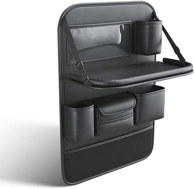 Autostoel Organizer - Rugleuning Beschermer - Reis Gemak - Opklapbare Tafel - 64x45 cm - Zwart