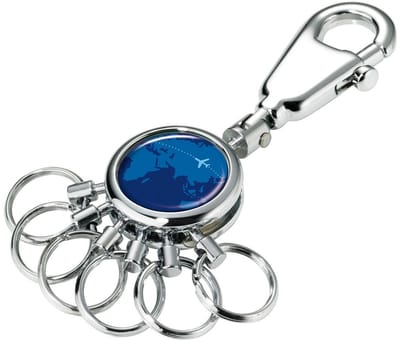 Troika Patent Around The World Sleutelhanger Blauw