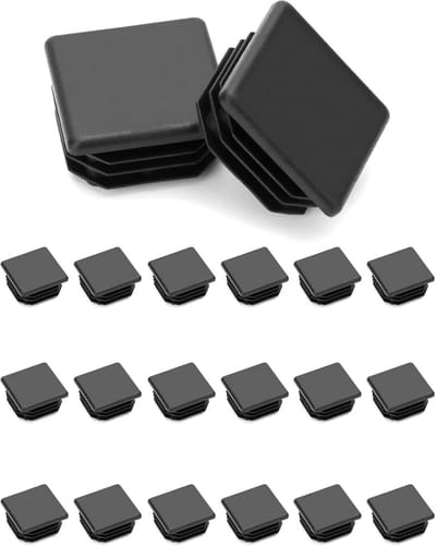 Vierkante Buispluggen Zwart Kunststof Eindkappen 30x30mm 20 Stuks