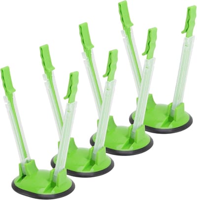 4 Stuks Herbruikbare Plastic Vriezerzak Houder met Antislip Basis en Verstelbare Clips voor Eten Opslag, Ideaal voor Ziplock en Broodzakken