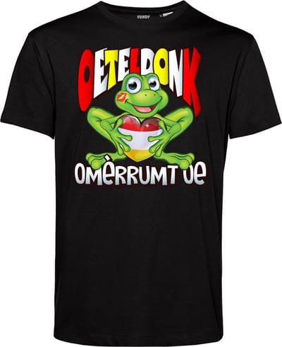 T-shirt kind Oeteldonk Omèrrumt Oe | Carnavalskleding kinderen | Carnaval Kostuum | Foute Party | Zwart | maat 68