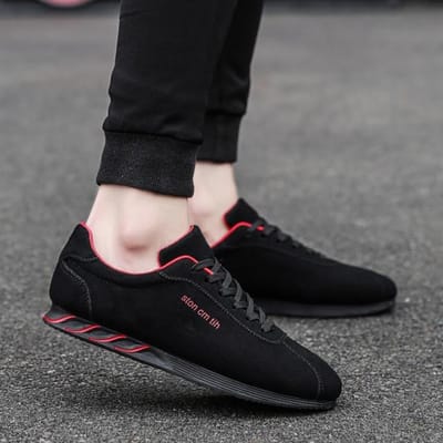 Herenschoenen Lente Herfst Stijl Forrest Gump Schoenen Comfortabel Licht Casual Hoge Kwaliteit Rijschoenen Nieuwe Mode 41 black