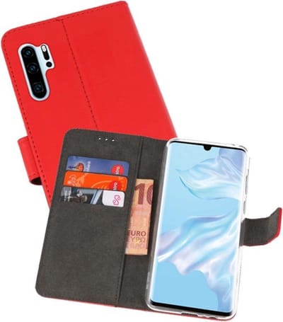 Booktype Telefoonhoesjes - Bookcase Hoesje - Wallet Case - Geschikt voor Huawei P30 Pro - Rood