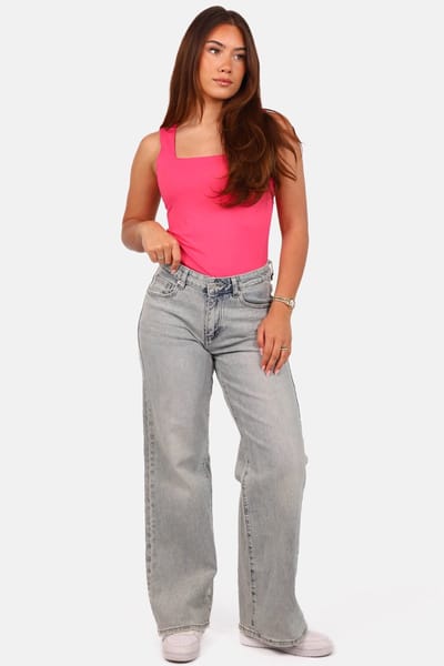 Getdrezzed Body - Maat: L - Mouwloze Body met vierkante hals fuchsia