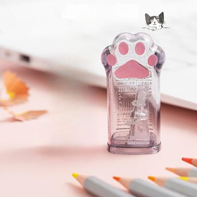 Puntenslijper Willekeurige kleur Creatieve kattenpoot Kawaii Briefpapier Kantoor Schoolbenodigdheden Koreaanse briefpapier grijs