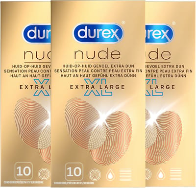 Durex Condooms Nude XL 10st - 3 Stuks - Voordeelverpakking