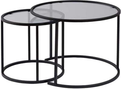 Skye Decor - Salontafel set van 2 - Zwart en Grijs - Ronde Salontafel - 62 cm - Salontafelset