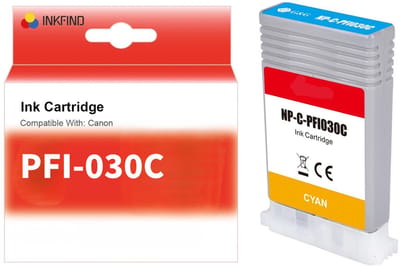 INKFIND PFI-030 Cyaan Inktcartridge compatibel met Canon PFI-030 - 1-pack Cyaan*1