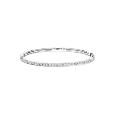 TI SENTO Dames Armband - 925 zilver - Zirconia wit - Maat M - 23097ZI