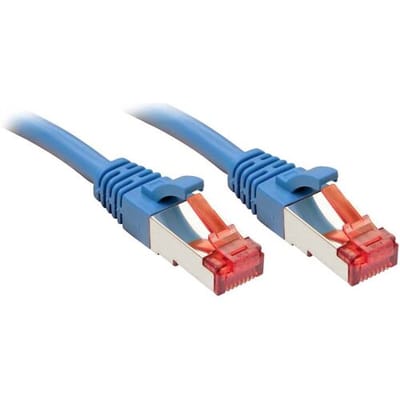 LINDY 47726 RJ45 Netwerkkabel, patchkabel CAT 6 S/FTP 30.00 m Blauw PVC-mantel, Folie afscherming, Afscherming gevlochten, Verdraaide paren,
