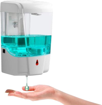 JeiibrZui Zeepdispenser Met Infraroodsensor - Wandhygiëneoplossing - Contactloos Doseersysteem Voor Vloeibare Zeep Of Desinfectiemiddel - 1 Stuk - Wit