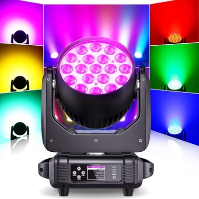 Thuys – Moving Head LED DJ Licht – 19x15W – DMX Podiumverlichting Zoom Straal Wassen RGBW