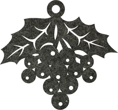 Kerstbes vilt onderzetter - Gemeleerd antraciet - 6 stuks - 10 x 10 cm - Tafeldecoratie - Glas onderzetter - Valentijn - Cadeau - Woondecoratie - Tafelbescherming - Onderzetters voor glazen - Keukenbenodigdheden - Woonaccessoires - Tafelaccessoires