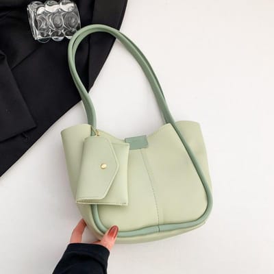 Sac seau simple et tendance pour femme, sac à bandoulière rétro et décontracté, idéal pour l'hiver beige