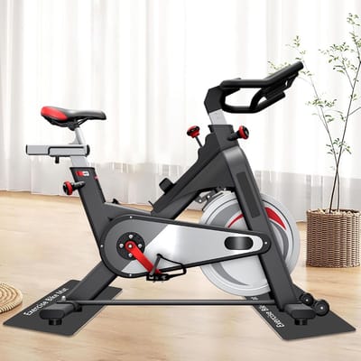 Fietsmat - Fietskussen Trainingsmat - Vloer Beschermen - Antislip Ontwerp - 58 x 28 cm - Zwart