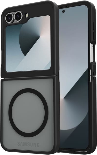 Hoesje Geschikt voor Samsung Galaxy Z Flip 7 FE / 6 - Compatibel met MagSafe - Matte Beschermhoes - Back Cover met Magneet - Zwart