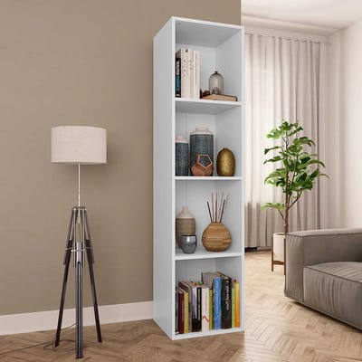 vidaXL - Boekenkast/tv-meubel - 36x30x143 - cm - bewerkt - hout - wit