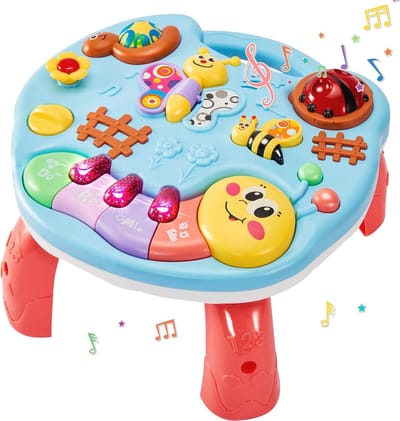 Muziek Activiteitentafel voor Baby's en Peuters - Speelgoed met Muziek en Licht voor Kinderen van 1 tot 2 Jaar