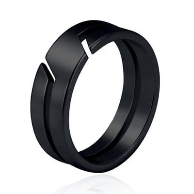 Exclusieve LGT JWLS Zwarte RVS Ring voor Heren – Moderne Stijl-17mm