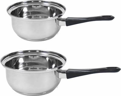 Set van 2x Rvs steelpannen/sauspannen London 16 en 18 cm - Kookpannen 2 liter en 3 liter